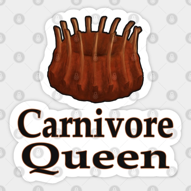 Carnivore Queen meat crown t-shirt and apparel Sticker by PrimusClothing